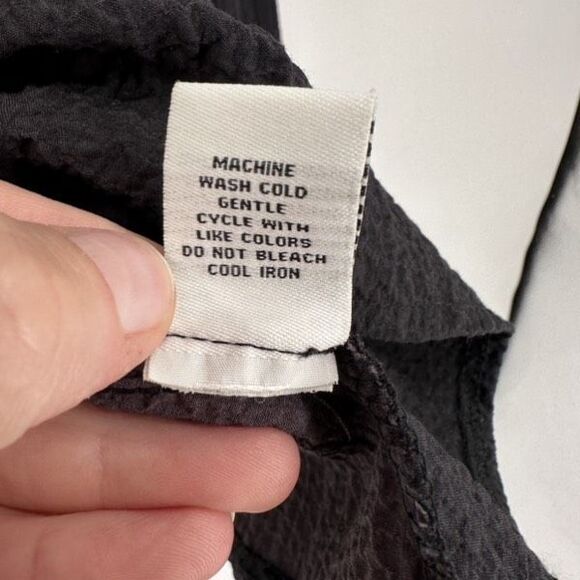 Habitat‎ Asymmetric Hem Colorblock Boho Tunic Top Medium Exposed Seam Gray Black - Picture 5 of 11